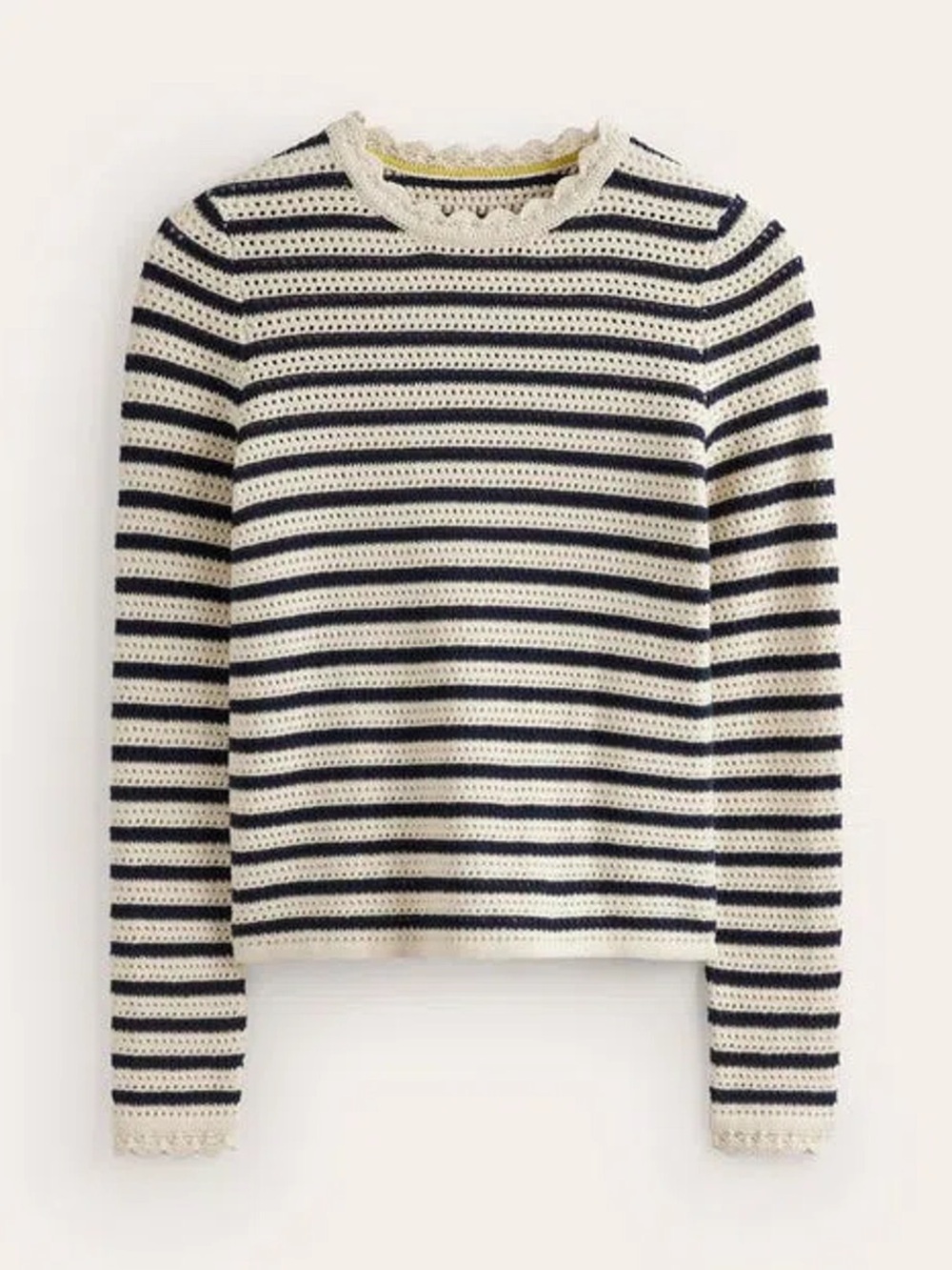 Boden 100% Cotton Textured Scallop Jumper
